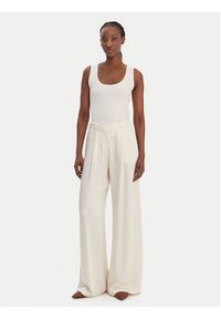 Marella Spodnie palazzo Formato 2613131035 Écru Wide Leg. Materiał: acetat #5