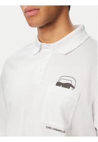Karl Lagerfeld - KARL LAGERFELD Polo 745127 561225 Biały Regular Fit. Typ kołnierza: polo. Kolor: biały. Materiał: bawełna #2