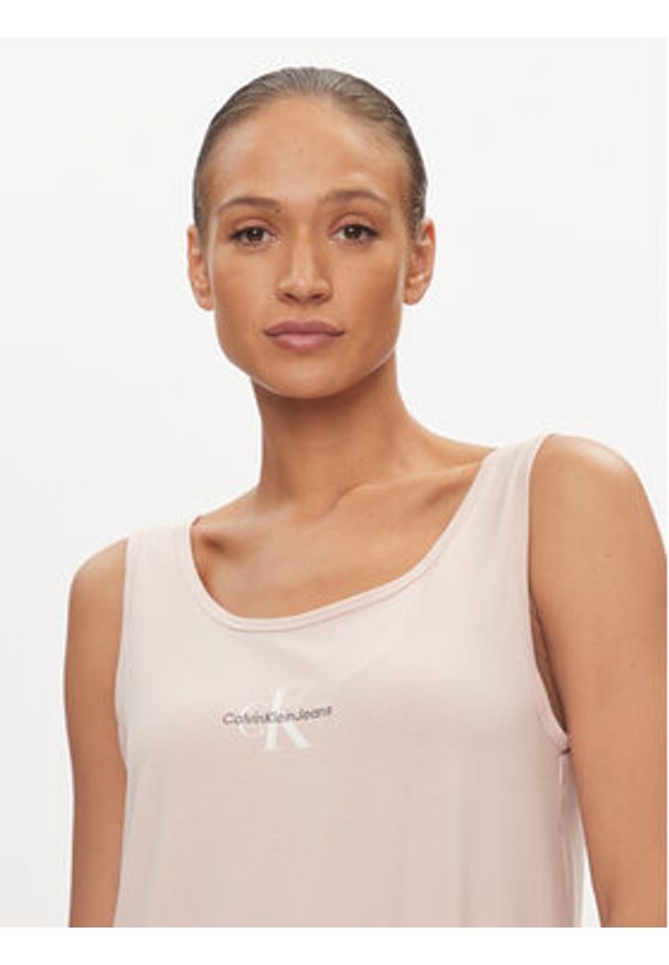 Calvin Klein Jeans Sukienka letnia Monologo J20J223702 Różowy Loose Fit. Kolor: różowy. Materiał: bawełna. Sezon: lato