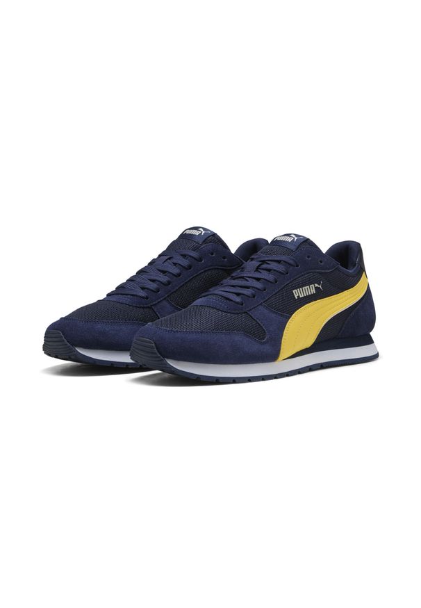 Puma - Sneakersy unisex ST MILER PUMA Navy Sunny Yellow Alpine Snow White Blue. Kolor: wielokolorowy, niebieski, żółty. Materiał: zamsz. Szerokość cholewki: normalna. Sport: turystyka piesza
