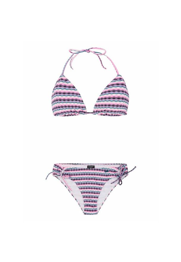 Damski 2-częściowy trójkątny kostium kąpielowy Protest Prtnadine. Kolor: wielokolorowy, niebieski, różowy