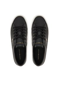 TOMMY HILFIGER - Tommy Hilfiger Sneakersy Platform Vulc Piping Ltr FW0FW09393 Czarny. Kolor: czarny. Materiał: skóra. Obcas: na platformie #6