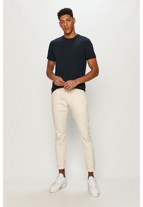 Premium by Jack&Jones - T-shirt. Okazja: na co dzień. Kolor: niebieski. Materiał: dzianina. Wzór: gładki. Styl: casual