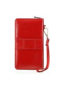Wittchen - Damski portfel skórzany z kieszenią na telefon czerwony. Kolor: czerwony. Materiał: skóra #4