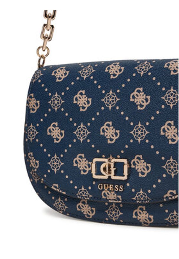 Guess Torebka Emelie Logo HWGP99 28200 Granatowy. Kolor: niebieski. Materiał: skórzane