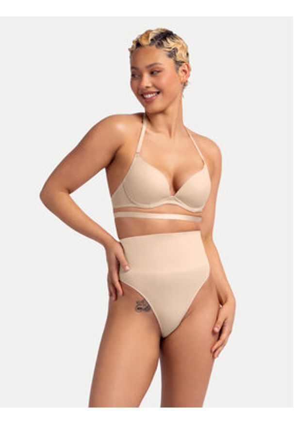 Dorina Biustonosz push-up Michelle FXPG0042MI121 Beżowy. Kolor: beżowy. Materiał: syntetyk. Rodzaj stanika: push-up