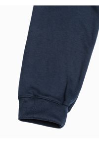 Ombre Clothing - Spodnie męskie dresowe joggery P918 - granatowe - XL. Kolor: niebieski. Materiał: dresówka