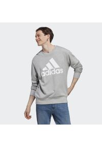 Adidas - Essentials French Terry Big Logo Sweatshirt. Kolor: szary, wielokolorowy, biały. Materiał: materiał