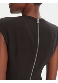 Hugo - HUGO Sukienka koktajlowa Karami 50542651 Czarny Regular Fit. Typ kołnierza: dekolt w karo. Kolor: czarny. Materiał: wiskoza, syntetyk. Styl: wizytowy #5