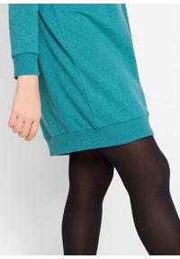 bonprix - Sukienka dresowa z miękkiego materiału frotte. Kolor: niebieski. Materiał: materiał, dresówka. Długość rękawa: raglanowy rękaw. Wzór: prążki #2