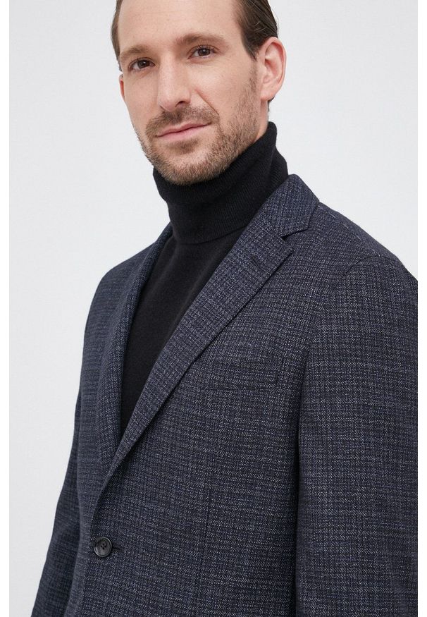 BOSS - Boss - Marynarka. Kolor: niebieski. Styl: klasyczny