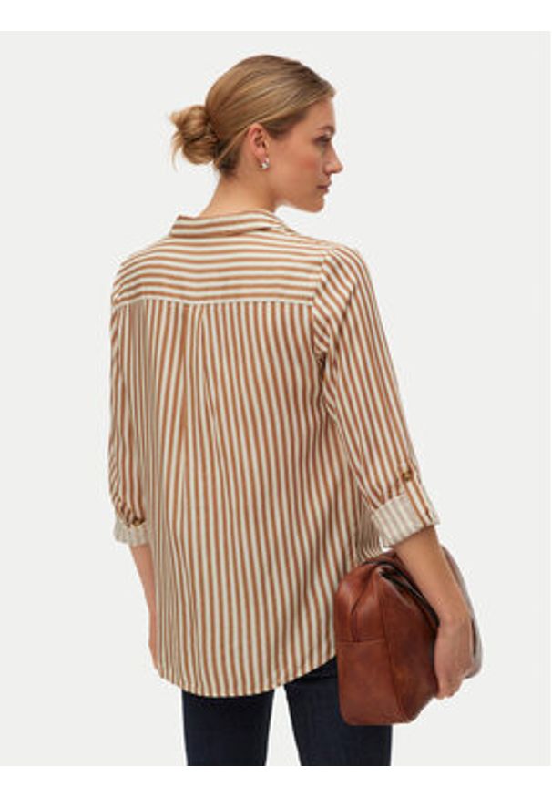 Vero Moda Koszula Bumpy 10275283 Beżowy Regular Fit. Kolor: beżowy. Materiał: wiskoza