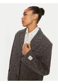Calvin Klein Płaszcz wełniany Herringbone Single K20K207710 Szary Regular Fit. Kolor: szary. Materiał: wełna #2