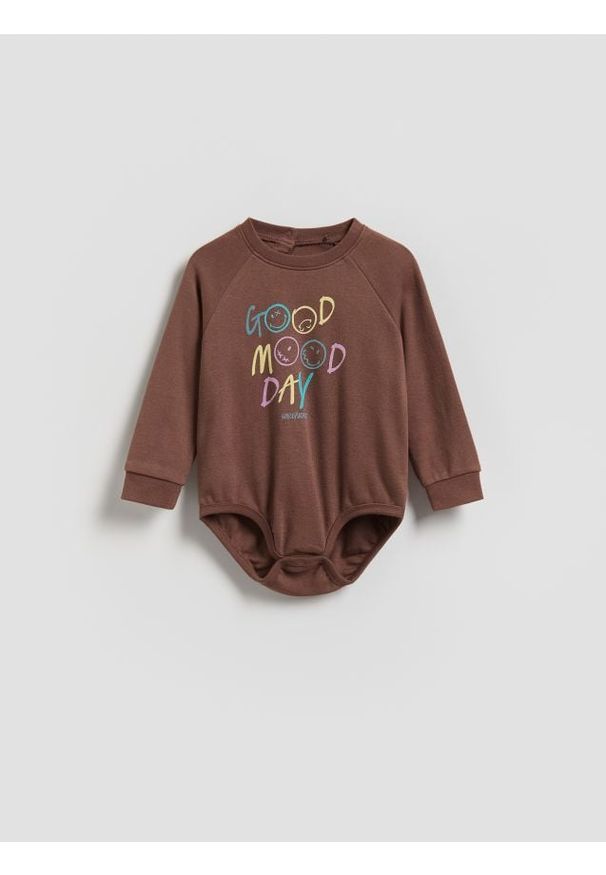 Reserved - Bawełniane body SmileyWorld® - ciemnofioletowy. Kolor: fioletowy. Materiał: bawełna