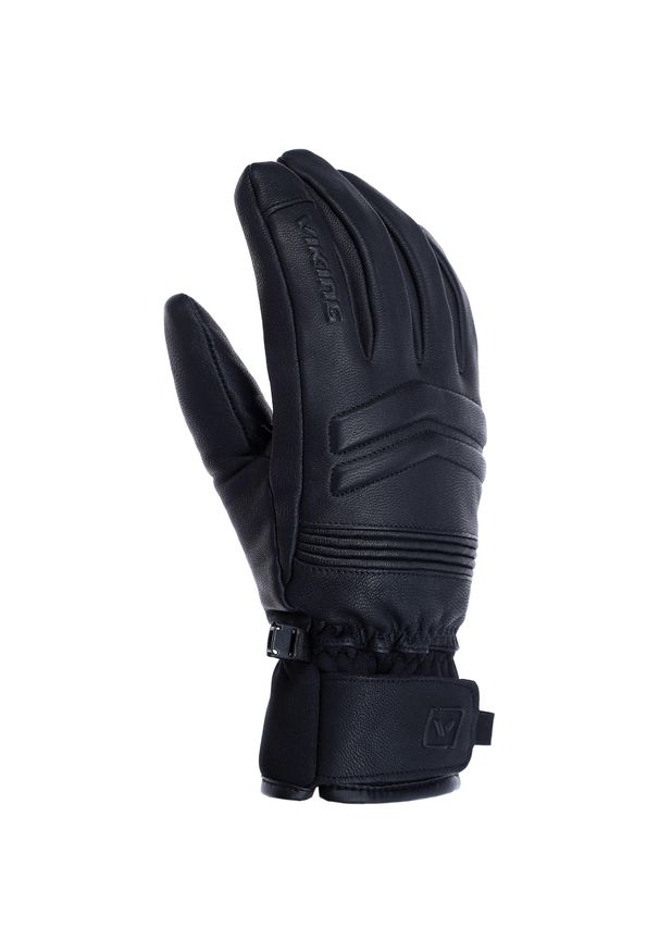 Viking - Rękawice narciarskie męskie VIKING Tonales Ski Man skórzane. Kolor: czarny. Materiał: skóra. Sezon: zima. Sport: narciarstwo