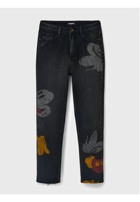 Desigual Jeansy DISNEY Mickey 22WWDD61 Szary Straight Fit. Kolor: szary. Wzór: motyw z bajki