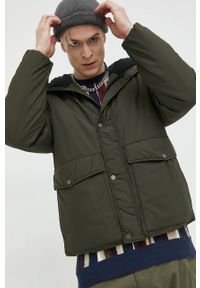 Abercrombie & Fitch kurtka męska kolor zielony zimowa oversize. Kolor: zielony. Materiał: polar, poliester. Sezon: zima #1