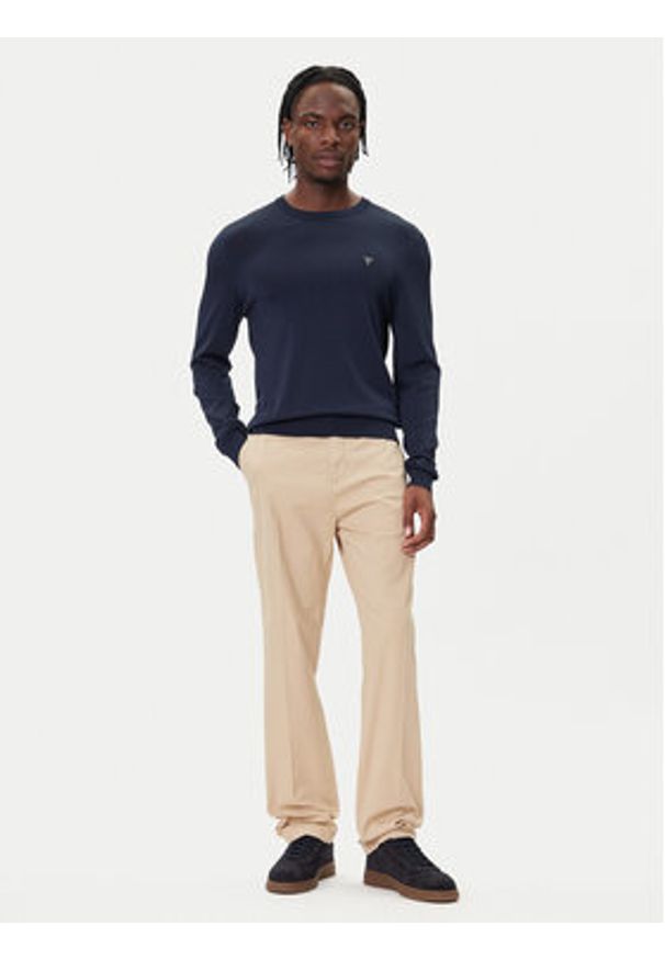 Guess Sweter M4YR29 Z3DM0 Granatowy Regular Fit. Kolor: niebieski. Materiał: wiskoza