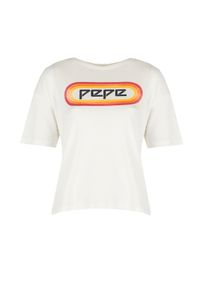 Pepe Jeans T-Shirt "Paula" | PL504476 | Paula | Kobieta | Kremowy. Okazja: na co dzień. Kolor: kremowy. Materiał: bawełna. Wzór: nadruk. Styl: casual #1