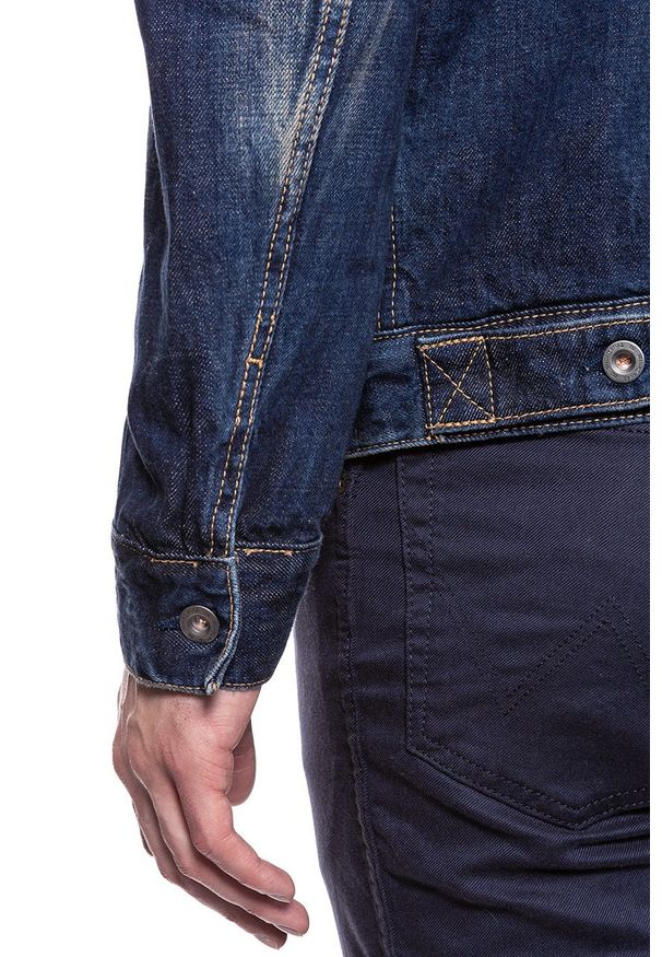 Mustang - MUSTANG New York Shearling MĘSKA KURTKA SHERPA JEANSOWA DENIM BLUE 1006704 5000 984. Materiał: jeans, denim