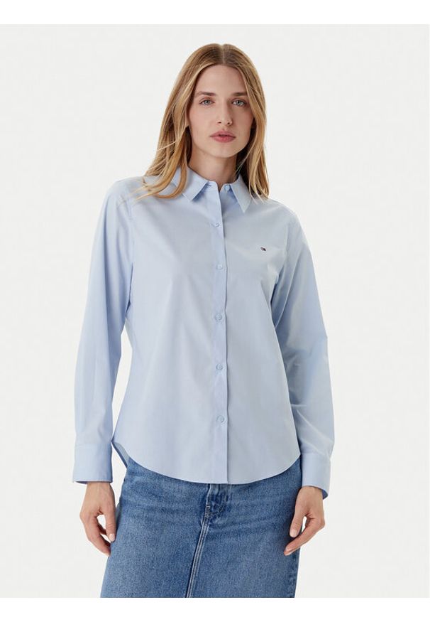 TOMMY HILFIGER - Tommy Hilfiger Koszula Ess WW0WW47169 Błękitny Regular Fit. Kolor: niebieski. Materiał: bawełna