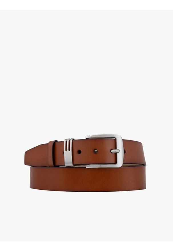 Ryłko - Rudy pasek ze skóry licowej. Kolor: brązowy. Materiał: skóra. Styl: klasyczny, street, elegancki