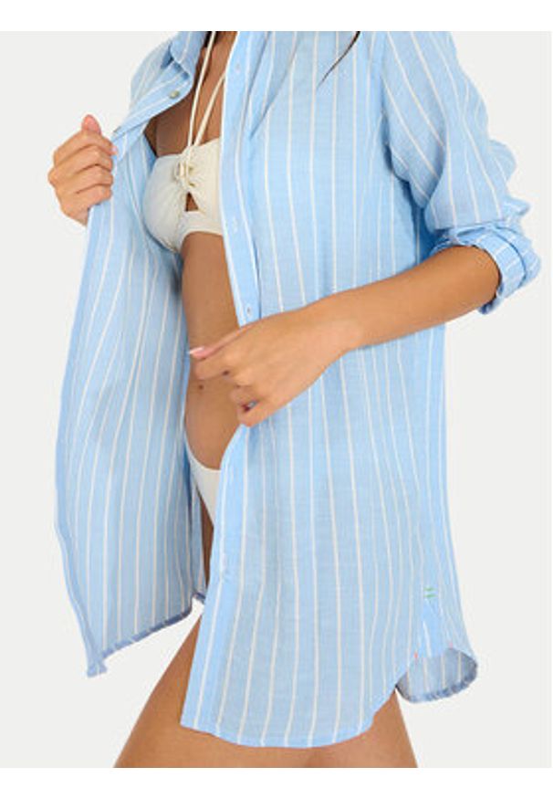 Banana Moon Koszula Garel Galeana MVD66 Błękitny Regular Fit. Kolor: niebieski. Materiał: syntetyk