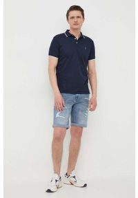 Polo Ralph Lauren polo męski kolor granatowy z aplikacją. Typ kołnierza: polo. Kolor: niebieski. Materiał: poliester. Długość rękawa: krótki rękaw. Długość: krótkie. Wzór: aplikacja #3