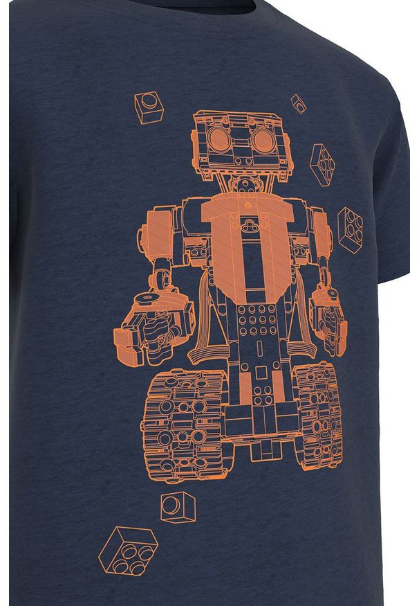 LEGO Wear - Lego Wear t-shirt bawełniany dziecięcy kolor granatowy z nadrukiem. Okazja: na co dzień. Kolor: niebieski. Materiał: bawełna. Wzór: nadruk. Styl: casual