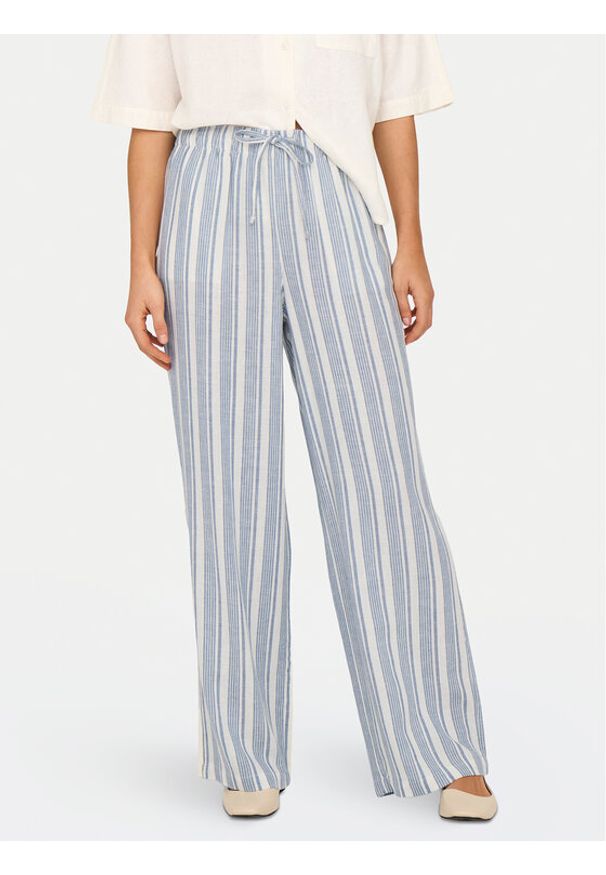 only - ONLY Spodnie materiałowe Caro 15291807 Błękitny Loose Fit. Kolor: niebieski. Materiał: len