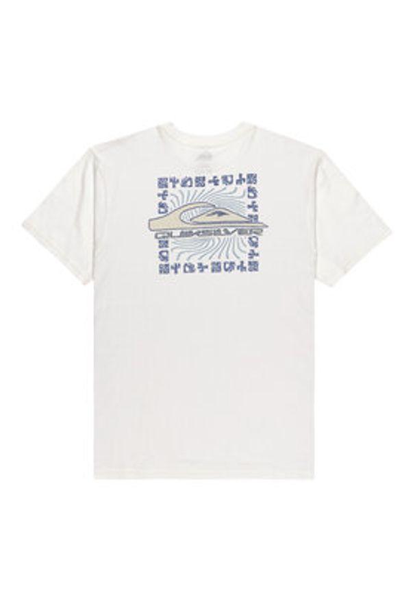 Quiksilver T-Shirt Evo Border Lines EQYZT08191 Biały Regular Fit. Kolor: biały. Materiał: bawełna