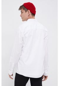 PRODUKT by Jack & Jones - Produkt by Jack & Jones Koszula bawełniana męska kolor biały regular z kołnierzykiem button-down. Okazja: na co dzień. Typ kołnierza: button down. Kolor: biały. Materiał: bawełna. Wzór: gładki. Styl: casual #4