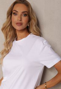 Renee - Biała Klasyczna Gładka Koszulka z Bawełny Detima. Kolor: biały. Materiał: bawełna. Wzór: gładki. Styl: klasyczny #2
