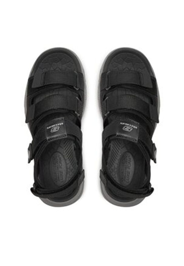 skechers - Skechers Sandały Atlan-Bodie 210444/BLK Czarny. Kolor: czarny. Materiał: materiał