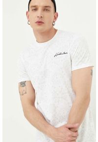 Hollister Co. t-shirt bawełniany kolor biały wzorzysty. Kolor: biały. Materiał: bawełna. Wzór: aplikacja. Styl: klasyczny #4