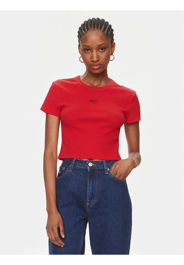 Hugo T-Shirt Deluisa_1 50508636 Czerwony Slim Fit. Kolor: czerwony. Materiał: bawełna