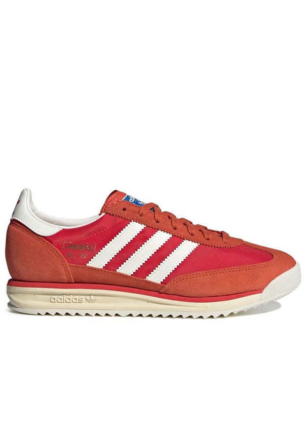 Adidas - Buty męskie adidas Originals SL RS 72 JH8642 - czerwone. Okazja: na uczelnię. Zapięcie: pasek. Kolor: czerwony. Materiał: guma, nylon, zamsz. Szerokość cholewki: normalna. Wzór: aplikacja, paski. Sezon: lato
