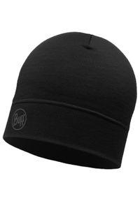 Buff - Czapka BUFF MERINO LIGHTWEIGHT BEANIE SOLID BLACK. Materiał: wełna. Styl: sportowy, casual