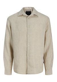 Jack & Jones Koszula Lawrence 12293563 Beżowy jasny Regular Fit. Kolor: beżowy. Materiał: len #2