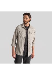 CRAGHOPPERS - Koszula podróżnicza męska Craghoppers NosiLife Adventure LS Shirt III. Okazja: na co dzień. Kolor: biały. Styl: casual