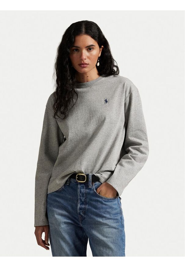 Polo Ralph Lauren Bluzka 211967105003 Szary Straight Fit. Typ kołnierza: polo. Kolor: szary. Materiał: bawełna