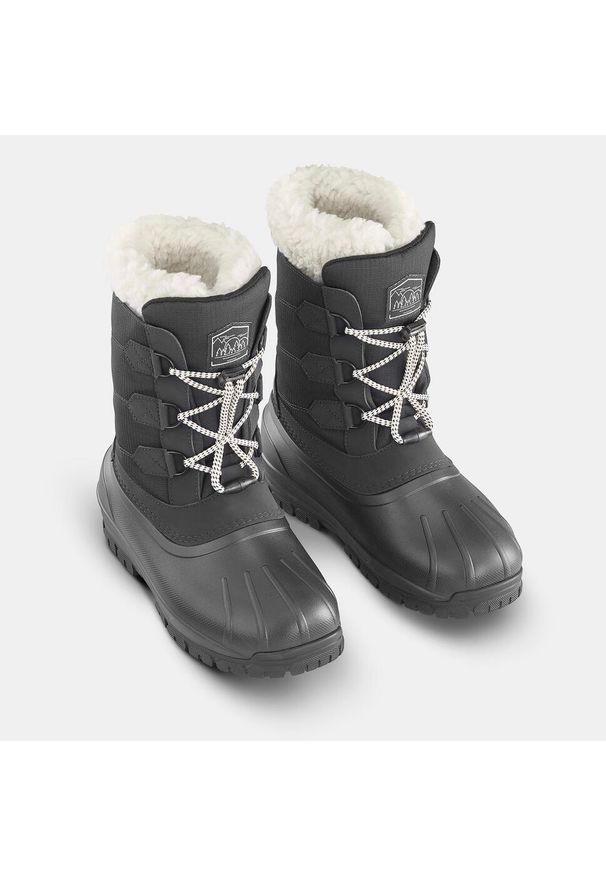 quechua - Buty turystyczne śniegowce dla dzieci Quechua SH900 Warm wodoodporne. Zapięcie: sznurówki. Kolor: czarny. Materiał: materiał. Szerokość cholewki: normalna. Sezon: zima. Sport: turystyka piesza
