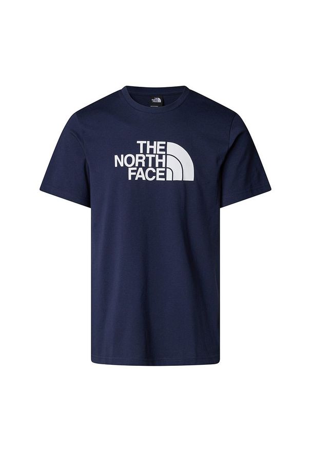 Koszulka męska The North Face Easy 0A8A6C8K21 - granatowa. Kolor: niebieski. Materiał: poliester, bawełna. Długość rękawa: krótki rękaw. Długość: krótkie. Wzór: nadruk