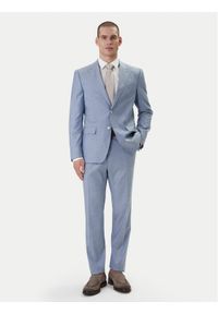 BOSS Garnitur Huge 50557273 Błękitny Slim Fit. Kolor: niebieski. Materiał: wiskoza #1