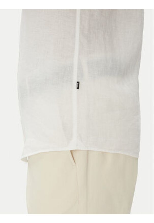 BOSS Koszula H-Roan 50539352 Biały Slim Fit. Kolor: biały. Materiał: len