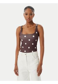 Vero Moda Top Million 10305800 Brązowy Regular Fit. Kolor: brązowy. Materiał: syntetyk #1