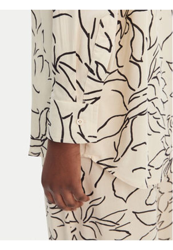 Seafolly Koszula Hothouse Flowers 55648-TO Écru Relaxed Fit. Kolor: kremowy. Materiał: wiskoza