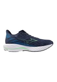 Buty do biegania męskie Mizuno Wave Rider 28. Zapięcie: sznurówki. Kolor: niebieski. Materiał: materiał, syntetyk, tkanina. Szerokość cholewki: normalna. Model: Mizuno Wave