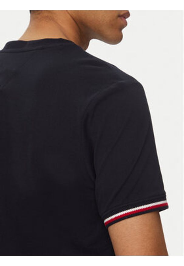 TOMMY HILFIGER - Tommy Hilfiger T-Shirt Global Stripe MW0MW38630 Granatowy Regular Fit. Kolor: niebieski. Materiał: bawełna
