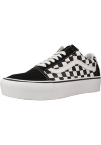 Buty Vans Checkerboard Old Skool Platform czarne. Okazja: na co dzień. Kolor: czarny. Materiał: zamsz. Obcas: na platformie. Model: Vans Old Skool #1